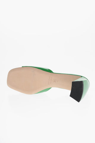 Squared Toe ROMY Patent Leather Mules 7cm