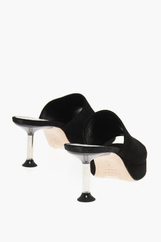 Mules in Suede CALA con Tacco in Plexiglass 7cm