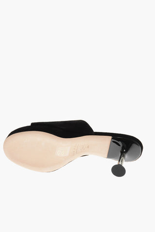 Mules in Suede CALA con Tacco in Plexiglass 7cm