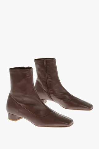 Stivaletti in Pelle ESTE con Punta Squadrata 3cm