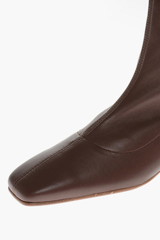Squared Toe ESTE Leather Booties 3cm