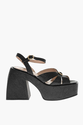 Sandali Platform BULLA AURORA in Pelle Martellata 12cm