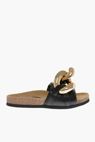 Slippers in Pelle CHAIN con Suola in Gomma