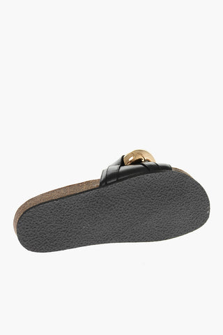 Slippers in Pelle CHAIN con Suola in Gomma