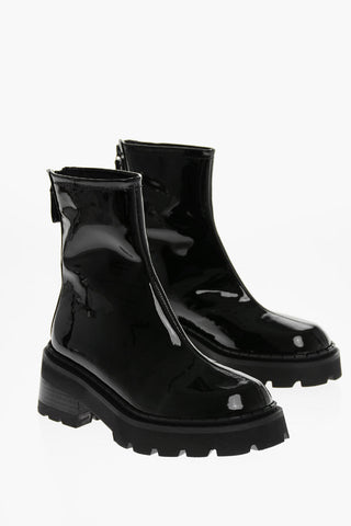 Patent Leather ALISTER Booties with Back Zip