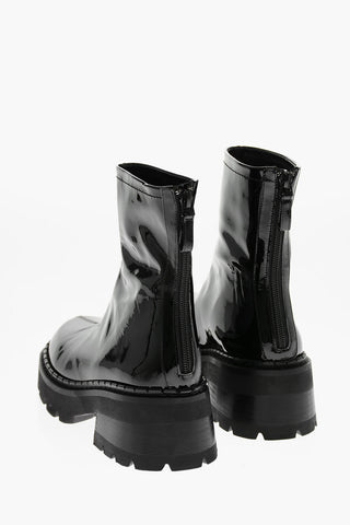 Patent Leather ALISTER Booties with Back Zip