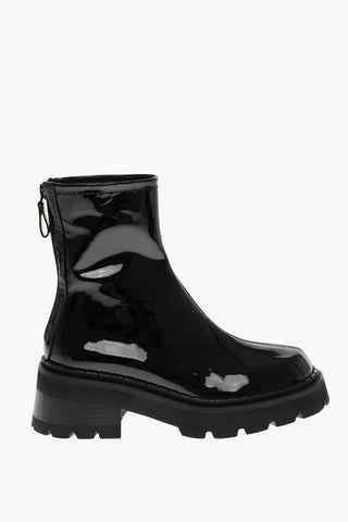 Patent Leather ALISTER Booties with Back Zip