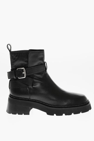Anfibi in Pelle WARNER con Cinturino e Fibbia