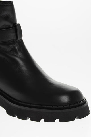 Anfibi in Pelle WARNER con Cinturino e Fibbia