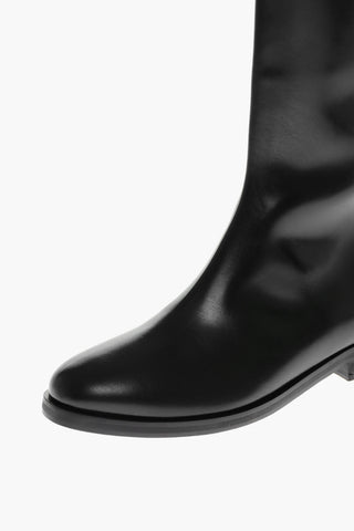 Leather BOTTINES Booties with Back Zip