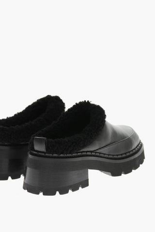 Mules in Pelle REYNA con Fodera in Shearling