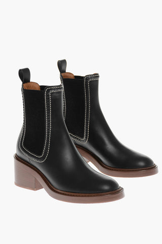 Visible Stitching EVENING Chelsea Booties 6cm