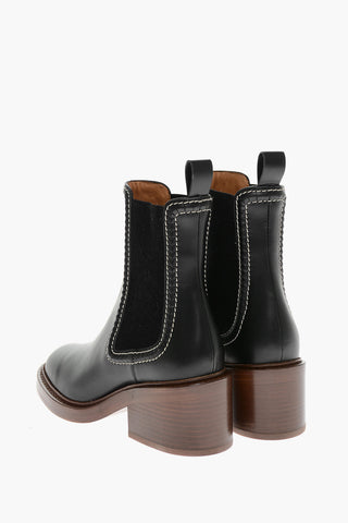 Visible Stitching EVENING Chelsea Booties 6cm