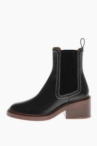 Visible Stitching EVENING Chelsea Booties 6cm