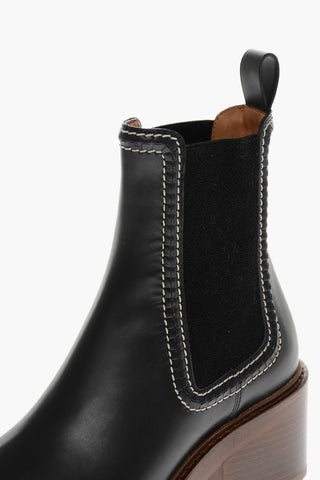 Visible Stitching EVENING Chelsea Booties 6cm