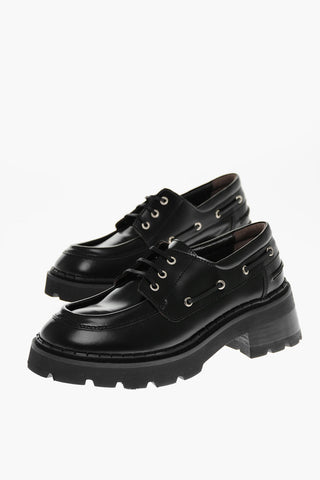Lace-up STANLEY Leather Shoes with Carrion Sole 5cm