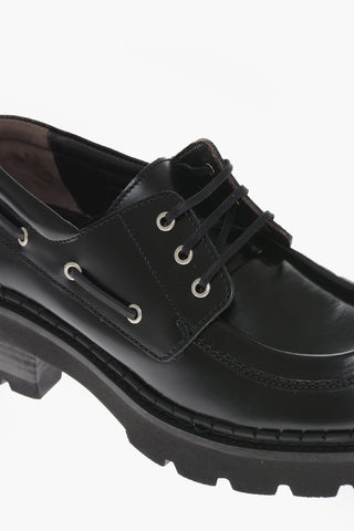 Lace-up STANLEY Leather Shoes with Carrion Sole 5cm