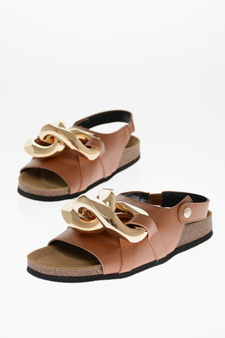 Sandali in Pelle CHAIN con Suola in Gomma