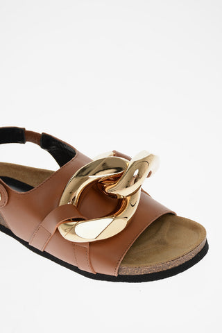 Sandali in Pelle CHAIN con Suola in Gomma