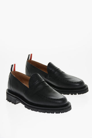 Grain de Poudre Leather Penny Loafers