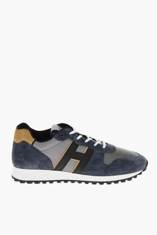 Sneakers Bicolore in Suede con Suola in Gomma