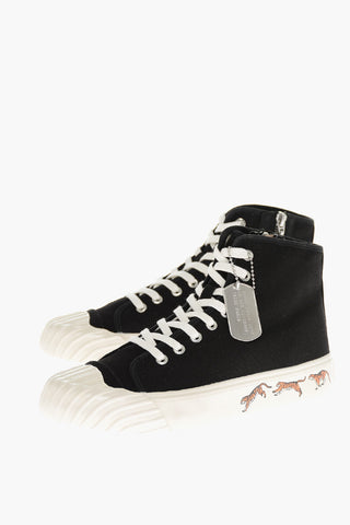 KENZOSCHOOL High Top Sneakers with Tiger Print
