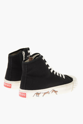 KENZOSCHOOL High Top Sneakers with Tiger Print
