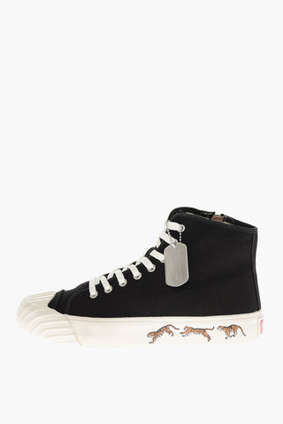 KENZOSCHOOL High Top Sneakers with Tiger Print
