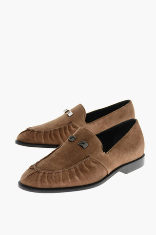 Mocassini FLAVIO in Suede con Monogram in Metallo