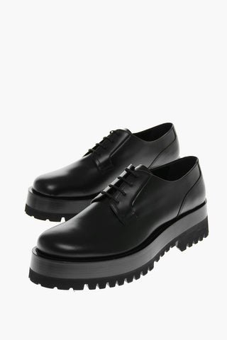 Scarpe Derby in Pelle Effetto Opaco 6cm