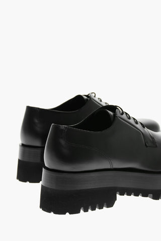 Scarpe Derby in Pelle Effetto Opaco 6cm