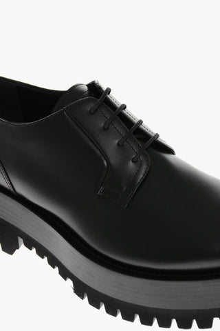 Scarpe Derby in Pelle Effetto Opaco 6cm