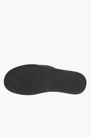 Velour LOUIS Slides with Metal Monogram