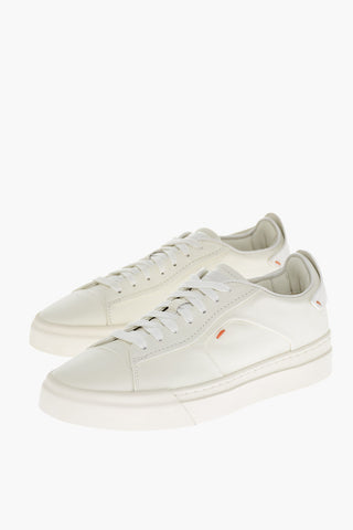Craquelé Leather Lace-up Sneakers