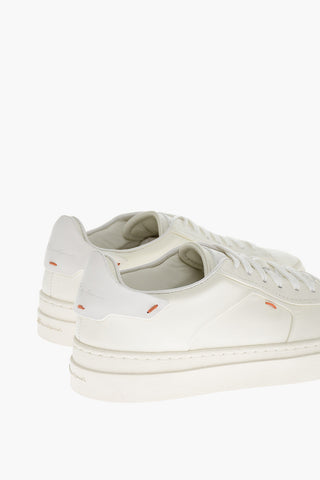 Craquelé Leather Lace-up Sneakers