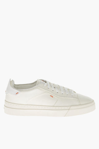 Craquelé Leather Lace-up Sneakers