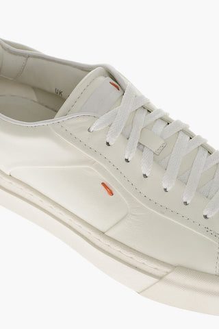 Craquelé Leather Lace-up Sneakers