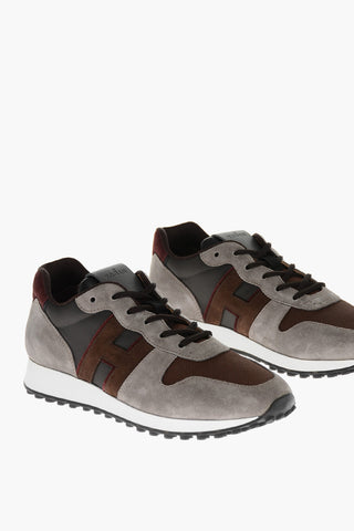 Sneakers Bicolore in Suede con Suola in Gomma
