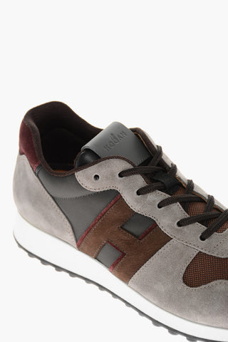 Sneakers Bicolore in Suede con Suola in Gomma