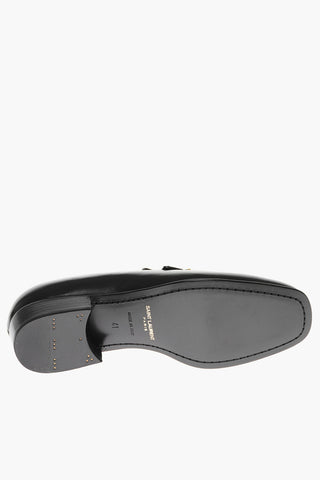 Leather Loafers with Metal Clamp 3,5cm