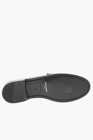 Leather Penny Loafers with YSL Monogram 2,5cm
