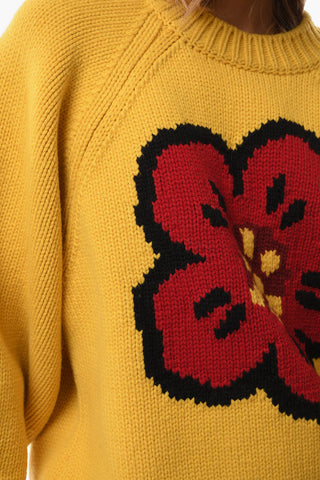 PARIS Crew Neck Pure Wool Pullover with Jacquard Motif