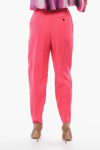 Wool Gabardine Tailored Pants with Double Pleat