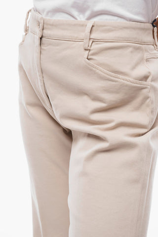 Wide Leg Stretch Cotton Pants with 5 Pockets