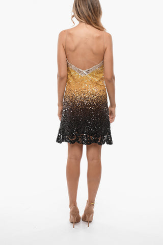 Sequined Slip Dress with Degradè Motif