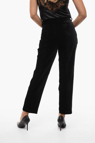 Pantaloni Chino in Velour con Passanti