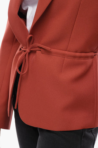 Single-breasted Blazer with Drawstring