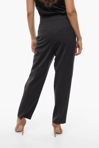 Virgin Wool Tailored Pants with Beads Detail