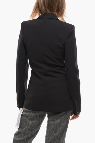 SEASONAL Single-breasted Recycled Fabric Blazer with Peak Lapel