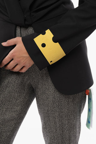 SEASONAL Single-breasted Recycled Fabric Blazer with Peak Lapel